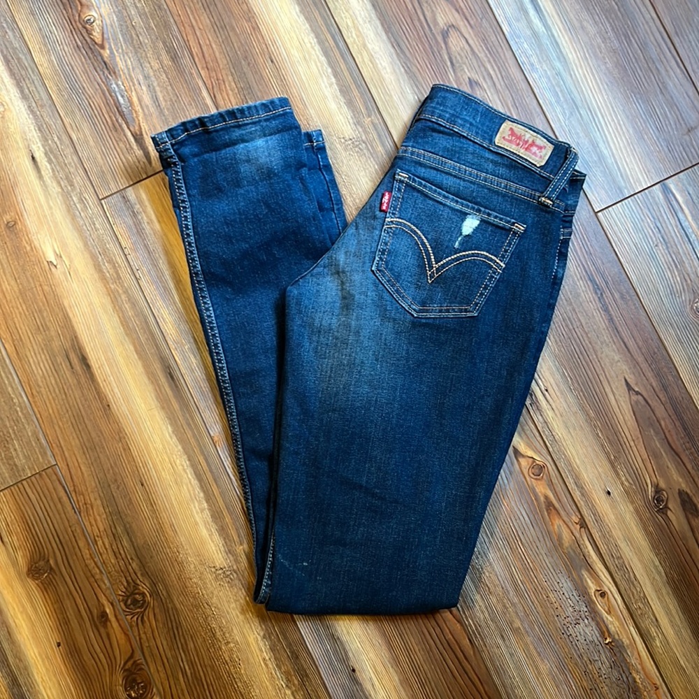 Levi’s Distressed 524 Too Superlow Jeans, Size 1M (25x32)